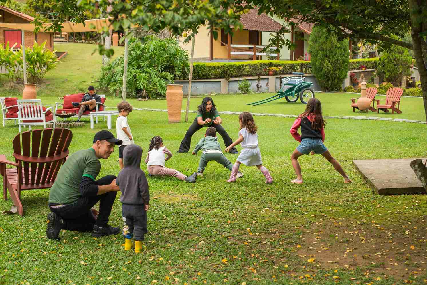 Recreação ao ar livre com os monitores